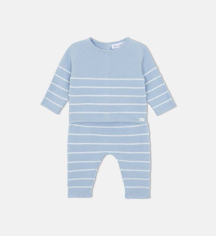 Knitted Stripped Top Pants Set