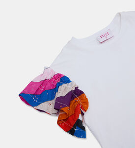 Emilio Pucci Cotton Ruffled Sleeve T-shirt, White, 12y, Packshot View