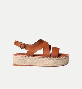 حذاء إسبادريل آمير مفتوح بكعب متوسط جلد