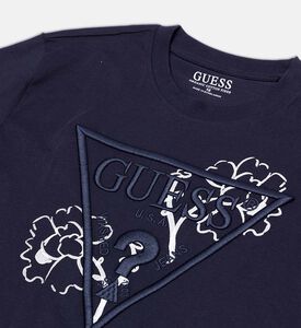 تيشيرت بقصة عادية بتطريز شعار