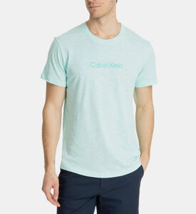 تيشيرت قطن بطبعة لوغو وقصة عادية