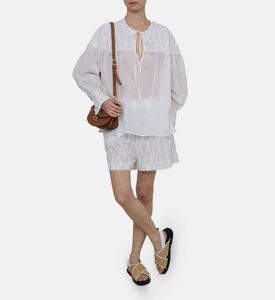 Leaves Tie-neck Blouse