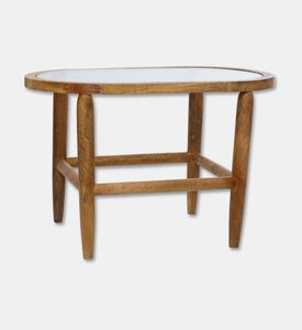 Home Deco and More Oval-shape Capsule-top Table, Light-brown, 43x37-cm, Packshot View