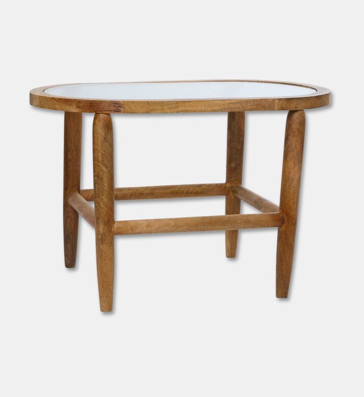 Home Deco and More Oval-shape Capsule-top Table, Light-brown, 43x37-cm, Packshot View