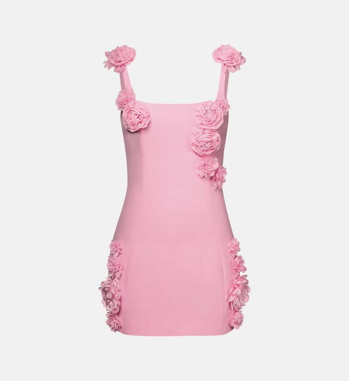 Elaina Rosette-applique Mini Dress