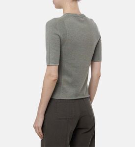 سترة غالانغا قصيرة الأكمام بياقة دائرية