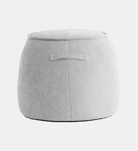 Light and Living Sibiu Textured Round Pouf, Grey, Packshot View