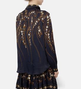 Farm Rio Floral-print Button Closure Shirt, Model View