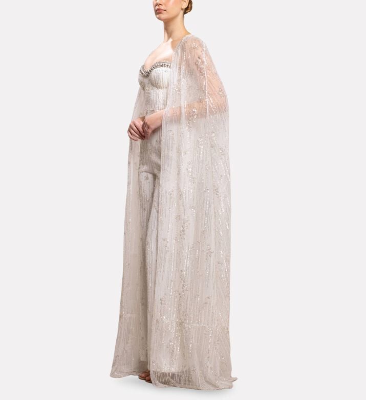 Michael Cinco Tailored Strappy Jumpsuit, Model View