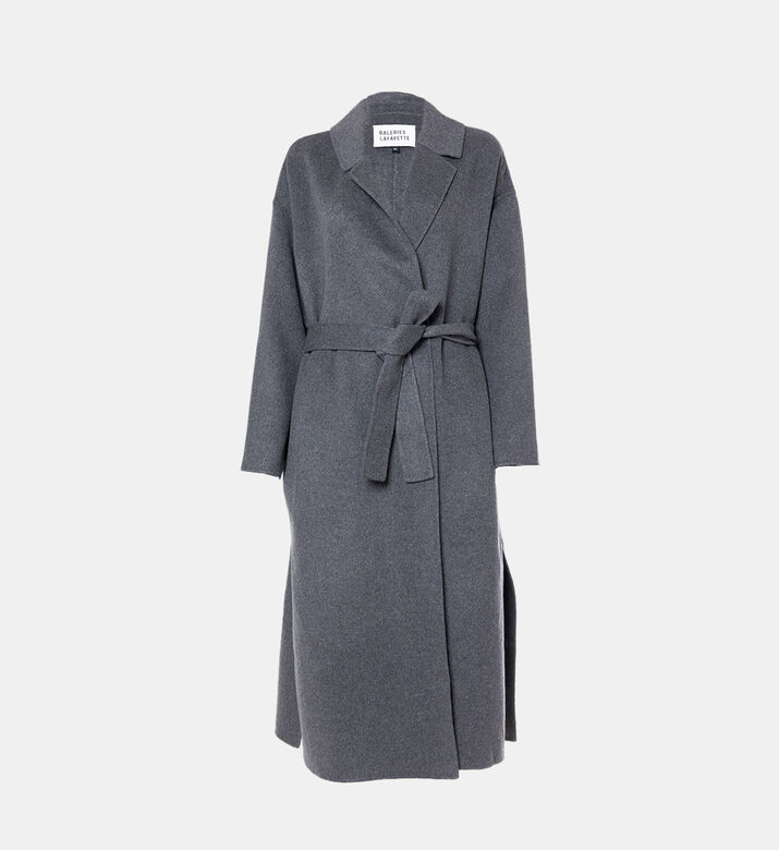Side Slit Long-sleeve Coat