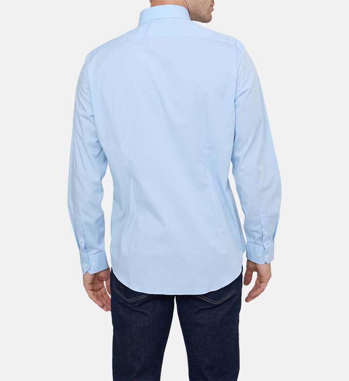 قميص بوبلين بقصة ضيقة وممتدة