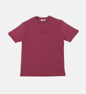 تيشيرت قصير الأكمام بتطريز شعار