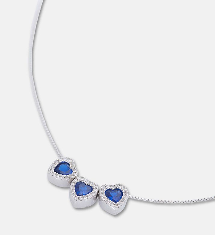 Nomination All My Love Triple Heart Blue Cubic Zirconia Silver Necklace, Packshot View