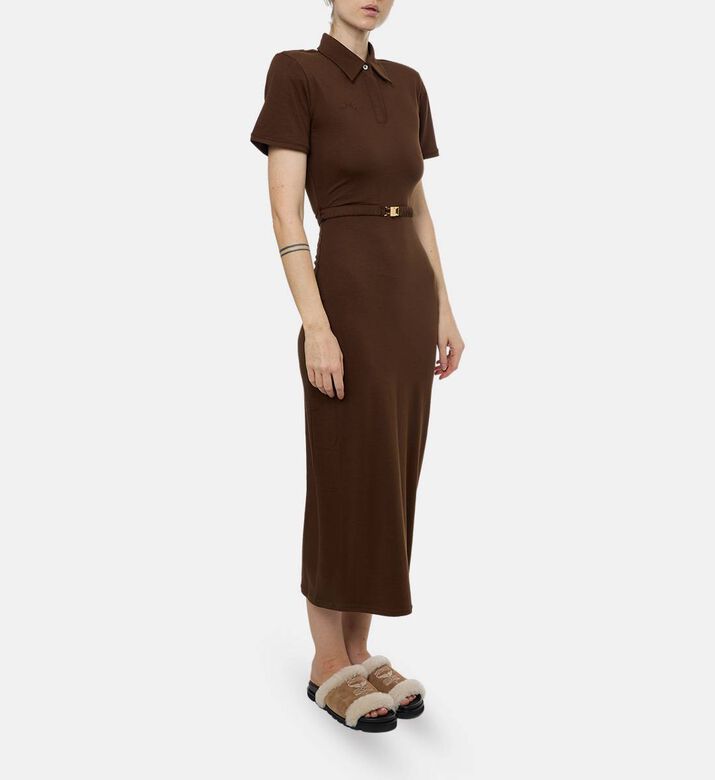 Rowen Rose Belted Slim-fit Polo Maxi Dress, Model View