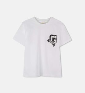 تيشيرت قصير الأكمام بتطريز رقعة