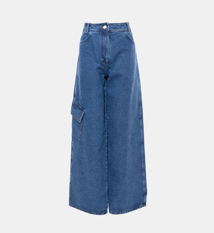 جينز إيمري بقطن عضوي عريض الساقين