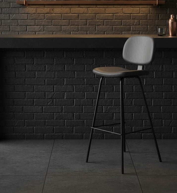 Home Deco and More Nappo Metal Bar Chair, Dark-grey, Packshot View