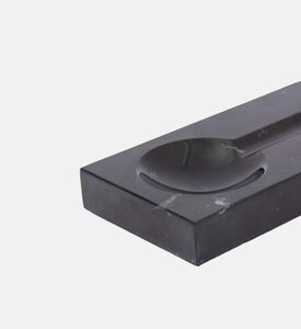 Marble and Beyond Square 4-cigar Marble Ashtray, Black, Packshot View