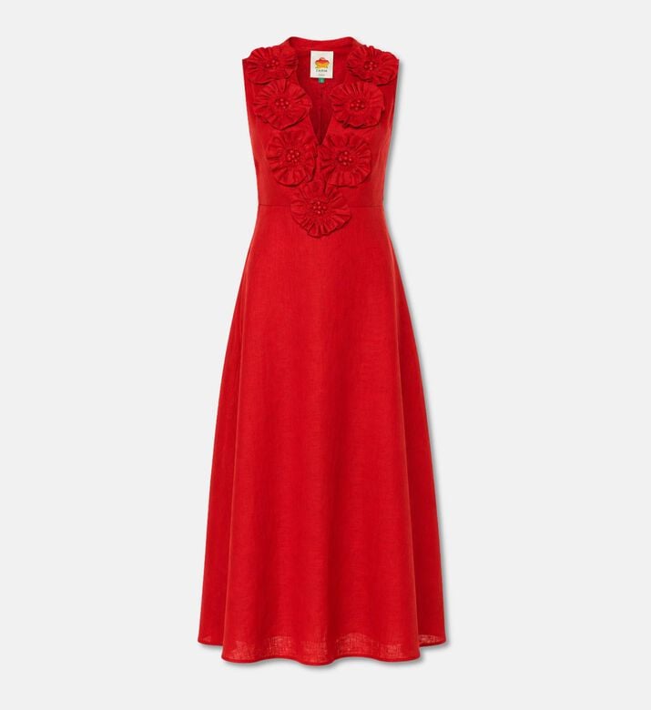 Farm Rio Floral Appliqu&eacute; Sleeveless Maxi Dress, Packshot View