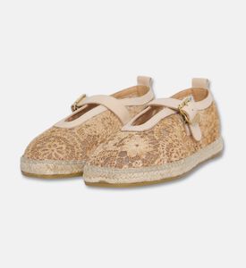 Kanna Lace Mary Jane Espadrilles, Camel, Eu-41, Packshot View