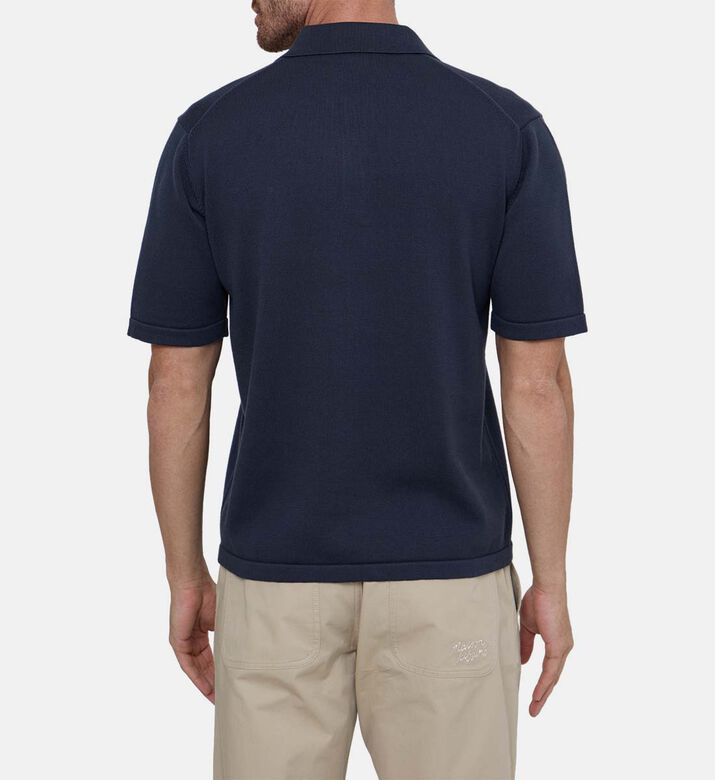 Fox Head Logo Open Collar Polo Shirt