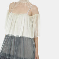 Off-shoulder Layered Dress