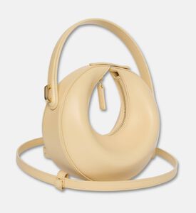 Mlouye Luna Circular Leather Bag, Beige, Packshot View