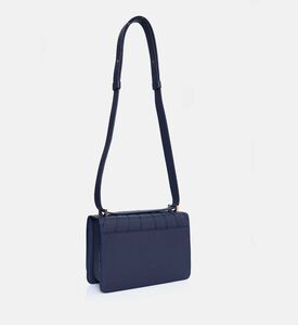 Camille Fournet Signature Calf Leather Pleated Shoulder Bag, Indigo, Packshot View