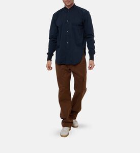 Plan C Button Closure Ribbed Cuffs Shirt, Model View