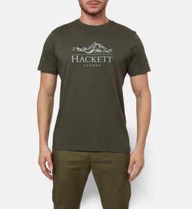 Hackett London Heritage Logo-print Crewneck T-shirt, Green, L, Model View