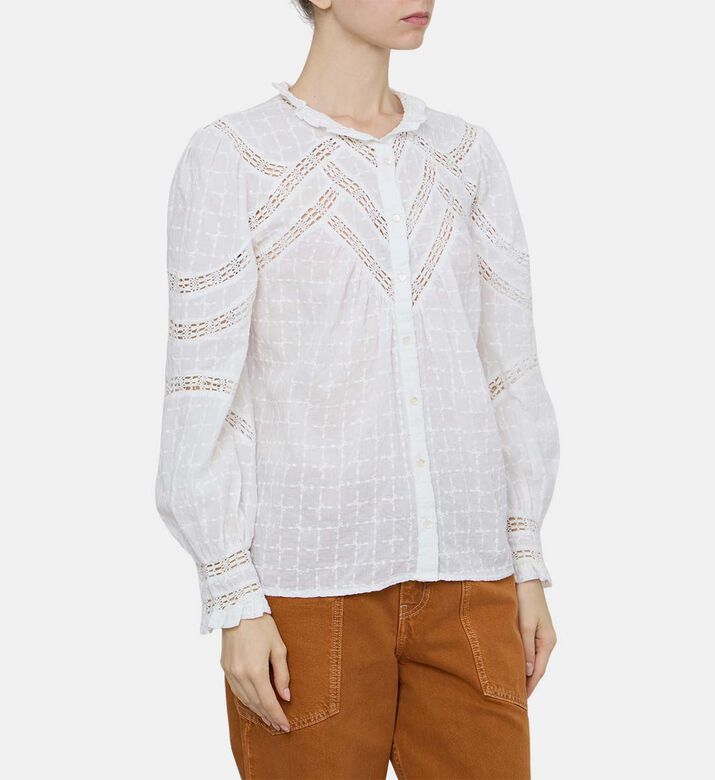 Brona Button-down Embroidered Blouse