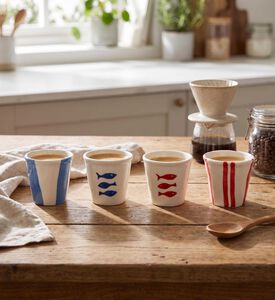 Easy Life Artisan 4-piece Coffee Cup Set, Dark-blue, Model View