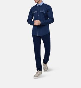 Long-sleeve Embroidered-logo Shirt