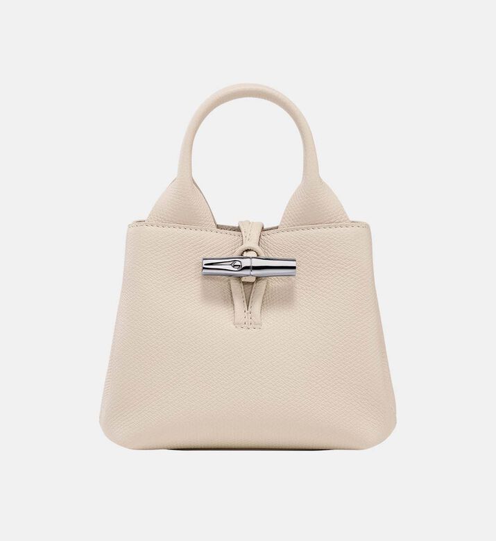 حقيبة يد صغيرة للغاية جلد مطرزة بشعار