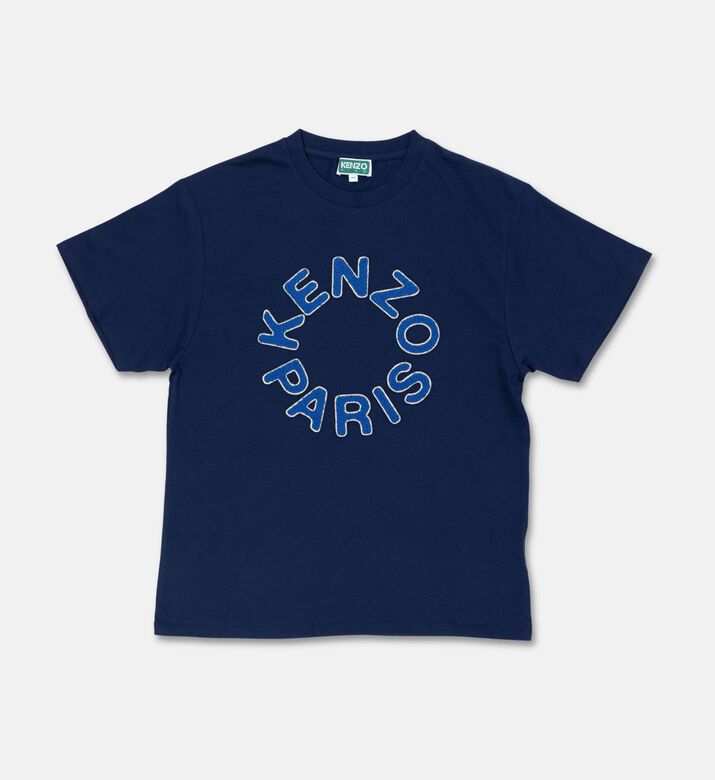 Kenzo Embroidered Detail Organic T-shirt, Blue, 12y, Packshot View