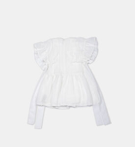 فستان بأكمام مكشكشة واسع