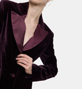 Federica Tosi Contrasting Collar Single Button Blazer, Model View