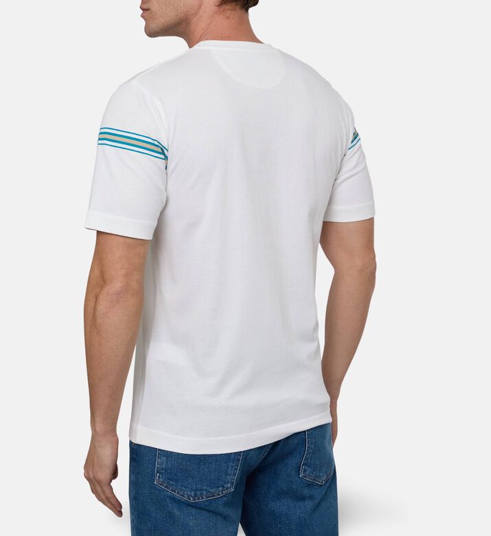 Pal Zileri Stripe Chest Print T-shirt, Model View