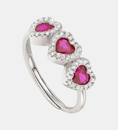 Ruby Heart Halo Ring