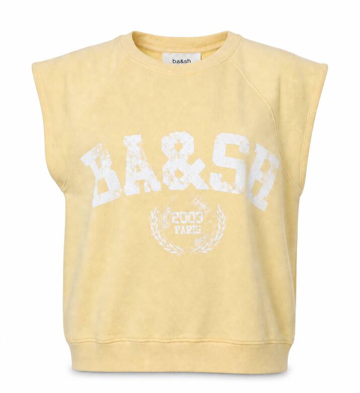 Ba&sh Dropped Armhole Ribbed Hem Sweatshirt, Yellow, Xs, Packshot View