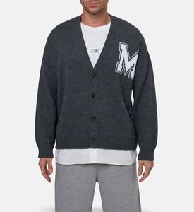 MM6 Logo-embroidery Button Closure Cardigan, Model View