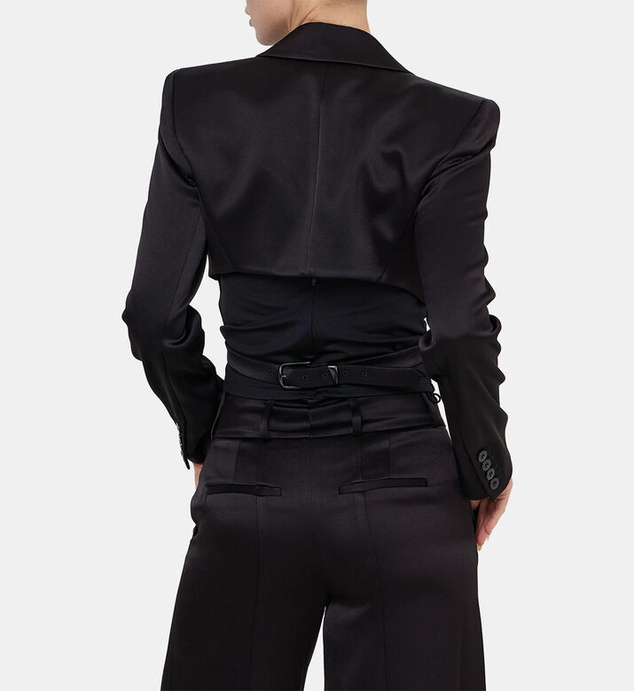Leone Cropped Wrap Blazer