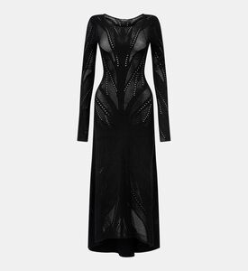 Semi-sheer Long Sleeve Dress