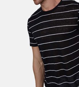 تيشيرت مخطط قطن بياقة دائرية