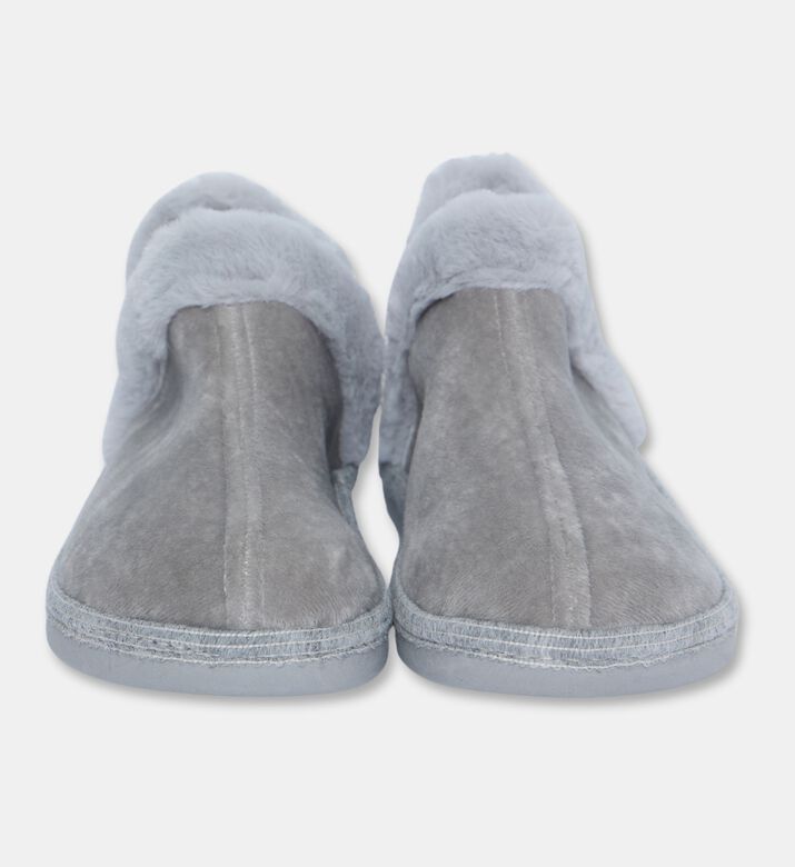 Salvi Wrap-around Plush Trim Faux-fur Loafers, Grey, Eu-41, Packshot View