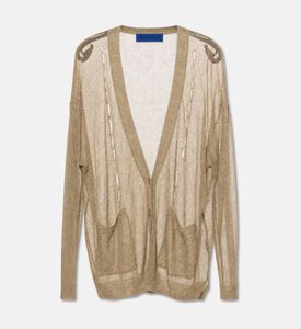 Mes Demoiselles Open-knit Front Pockets Cardigan, Beige, M, Packshot View