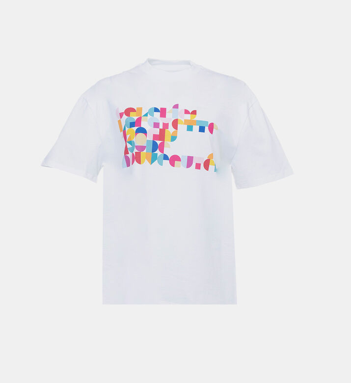 تيشيرت بياقة مستديرة بطبعة غرافيك