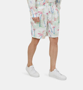 Twill Printed Pleated Bermuda Shorts Twill Printed Pleated Bermuda Shorts
