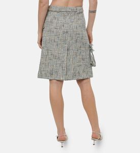 Ganni Tweed Wrap Midi Skirt, Model View