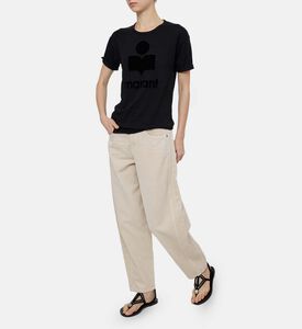 Button Closure Wide-leg Denim Pants